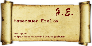 Hasenauer Etelka névjegykártya